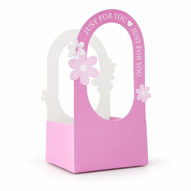 Pink Gift Box with Window – Just For You Floral Packaging Box