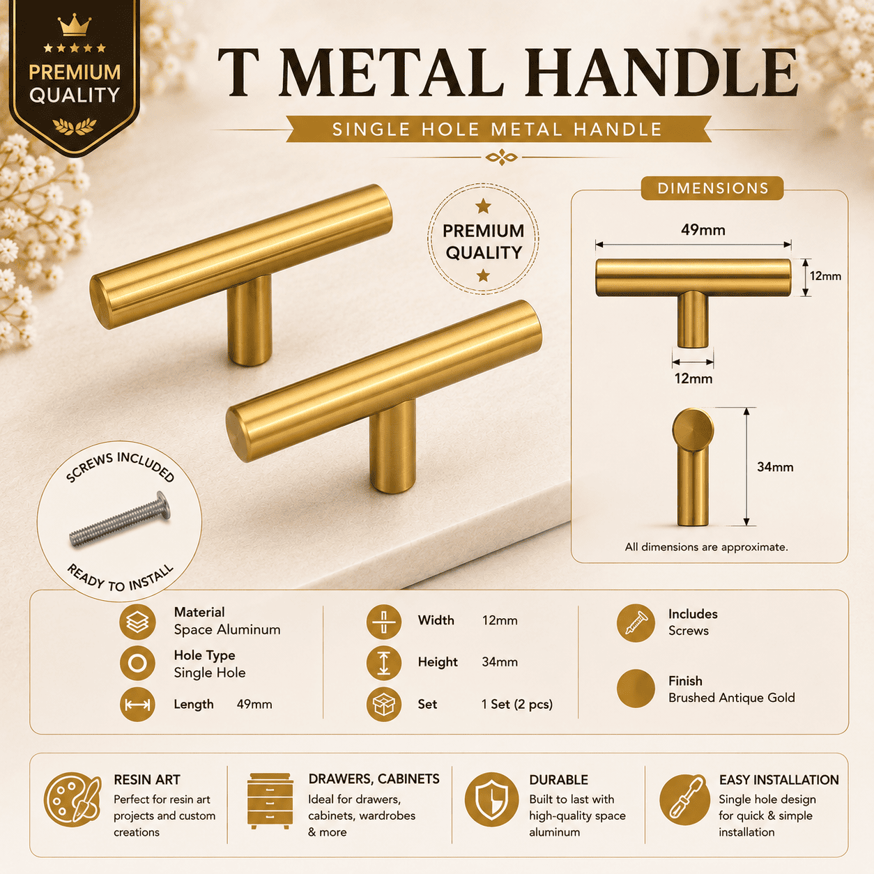 T Metal Handle