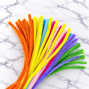 Rainbow Mix Chenille Pipe Cleaners 12MM - Pack of 100 Pcs