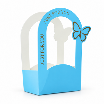 “Just For You” Blue Butterfly Gift Box with Window – Premium Gift Packaging Box