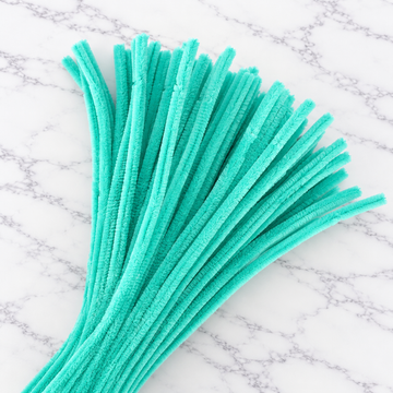 Turquoise Chenille Pipe Cleaners 10MM –  Pack of 100 Pcs
