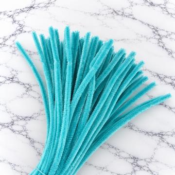 Sky Blue Chenille Pipe Cleaners 10MM – Pack of 100 Pcs