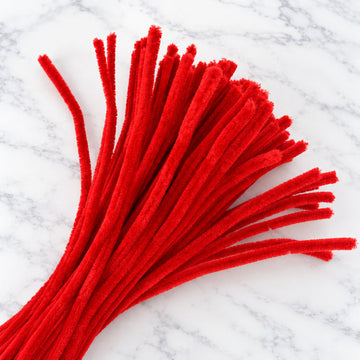 Red Chenille Pipe Cleaners 10MM – Pack of 100 Pcs