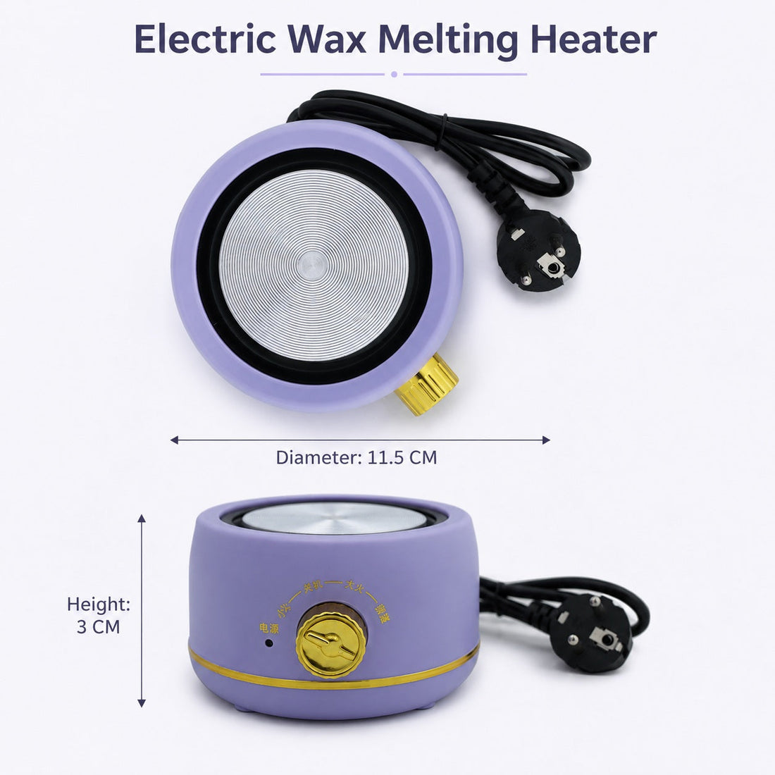 Electric Wax Melting Heater with 500 ml Stainless Steel Pot – Adjustable Heat Control