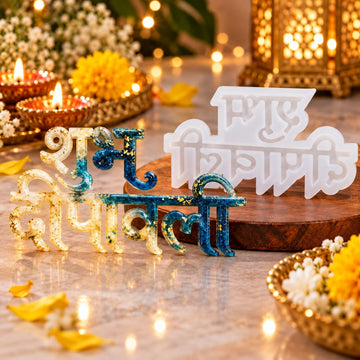 Shubh Deepavali Hindi Text Silicone Mould – 18.27 × 10.23 CM | Festive Resin Casting Mould