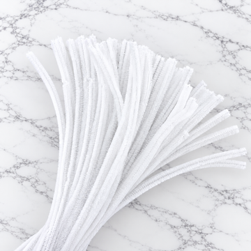 White Chenille Pipe Cleaners 10MM – Pack of 100 Pcs