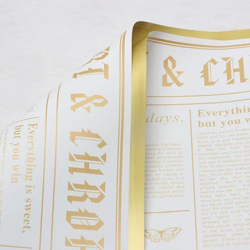 Crafteria Gold White Colourful Vintage Newspaper Bouquet Paper