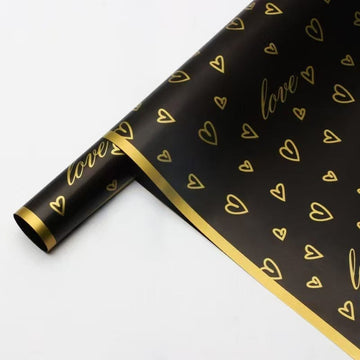 Crafteria Black Valentines Day Bouquet Wrapping Paper