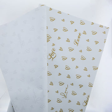 Crafteria White Love Print Bouquet Paper