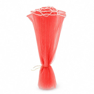 Crafteria Peach Wrinkled / Lace Material Bouquet Paper