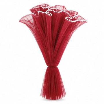 Crafteria Maroon Wrinkled / Lace Material Bouquet Paper