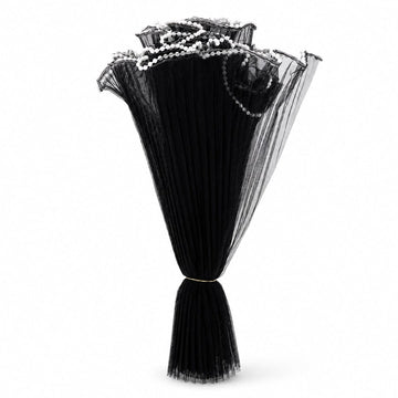 Crafteria Black Wrinkled / Lace Material Bouquet Paper