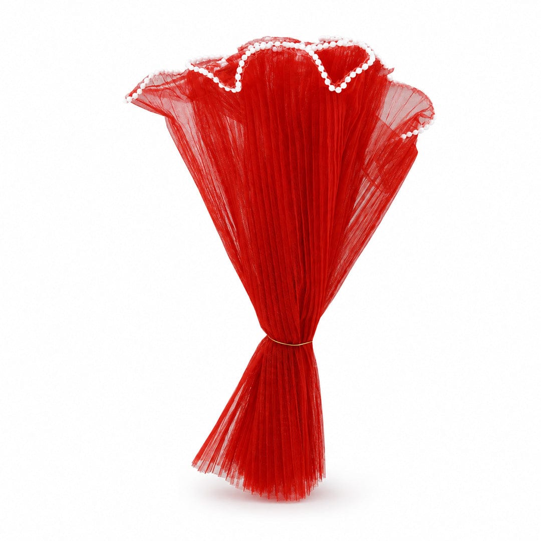 Crafteria Red Wrinkled / Lace Material Bouquet Paper