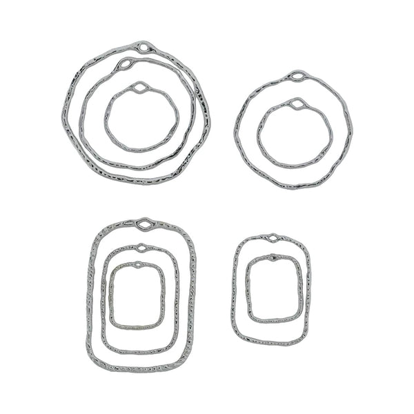 Crafteria Silver 10 In 1 Irragular Design Bezels Set