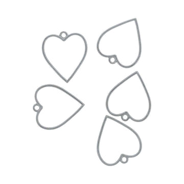 Crafteria Silver 5 In 1 Heart Bezels Set