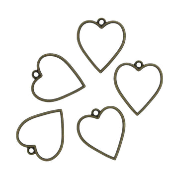 Crafteria Antique 5 In 1 Heart Bezels Set