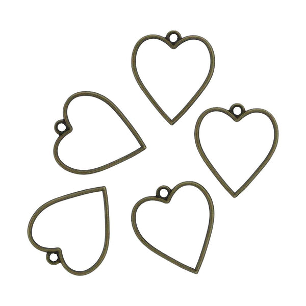 Crafteria Antique 5 In 1 Heart Bezels Set