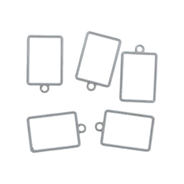 Crafteria Silver 5 In 1 Rectangle Bezels Set