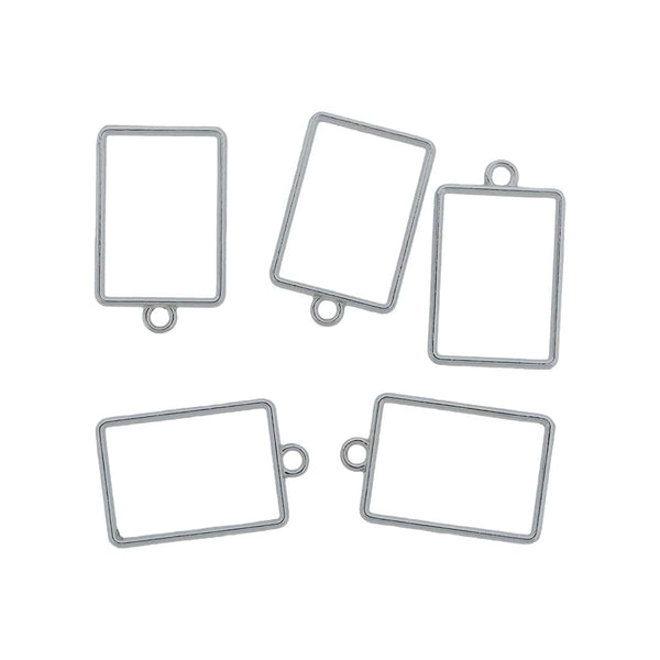 Crafteria Silver 5 In 1 Rectangle Bezels Set