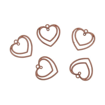 Crafteria Rose Gold 5 In 1 Double Heart Bezels Set