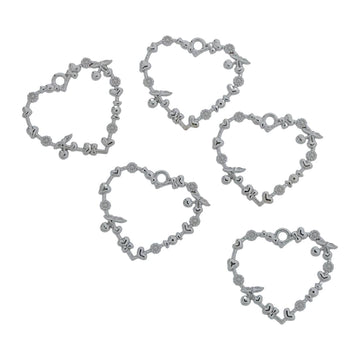 Crafteria Silver 5 In 1 Designer Heart Bezels Set