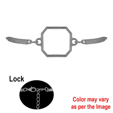 Crafteria Silver 1Pc Octagon Bracelet Bezels