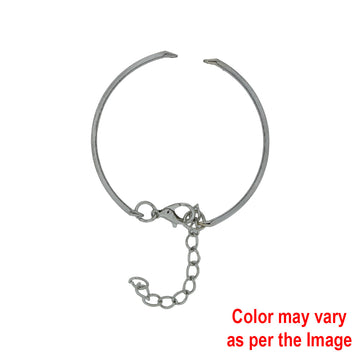 Crafteria Silver 5Pcs Cuff Bracelet with Adjustable Chain