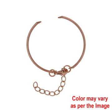Crafteria Rose Gold 5Pcs Cuff Bracelet with Adjustable Chain
