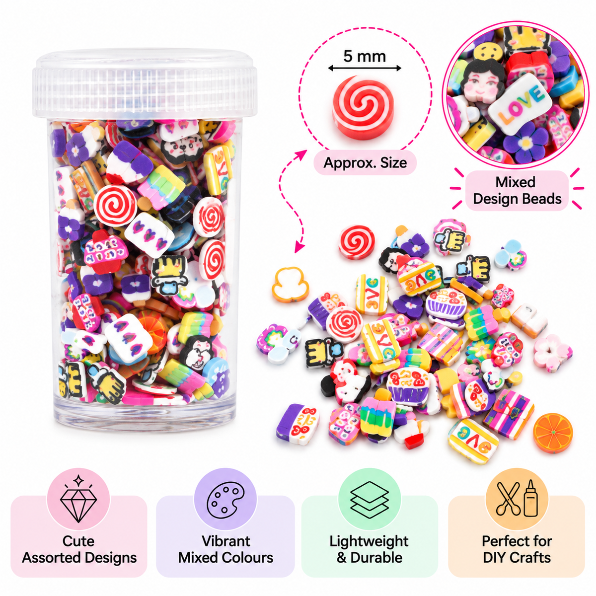 Assorted Candy & Dessert Polymer Clay Slices