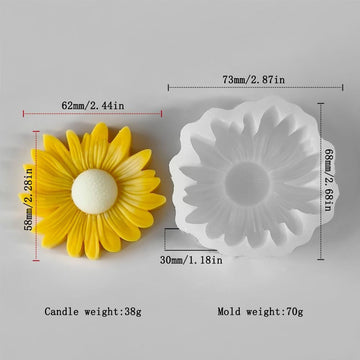 3D Sunflower Candle Silicone Mould – Blooming Sunflower Flower Mould