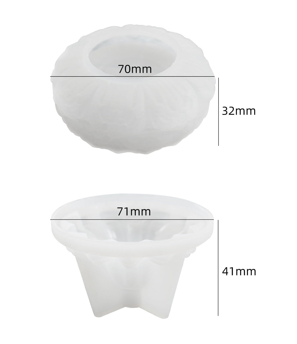 3D Floral Petal Decorative Container Silicone Mould Set – Flower Shaped Jar with Lid Mould