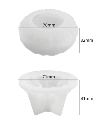 3D Floral Petal Decorative Container Silicone Mould Set – Flower Shaped Jar with Lid Mould