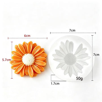 3D Blooming Gerbera Daisy Flower Silicone Mould – Layered Petal Floral Candle Mould