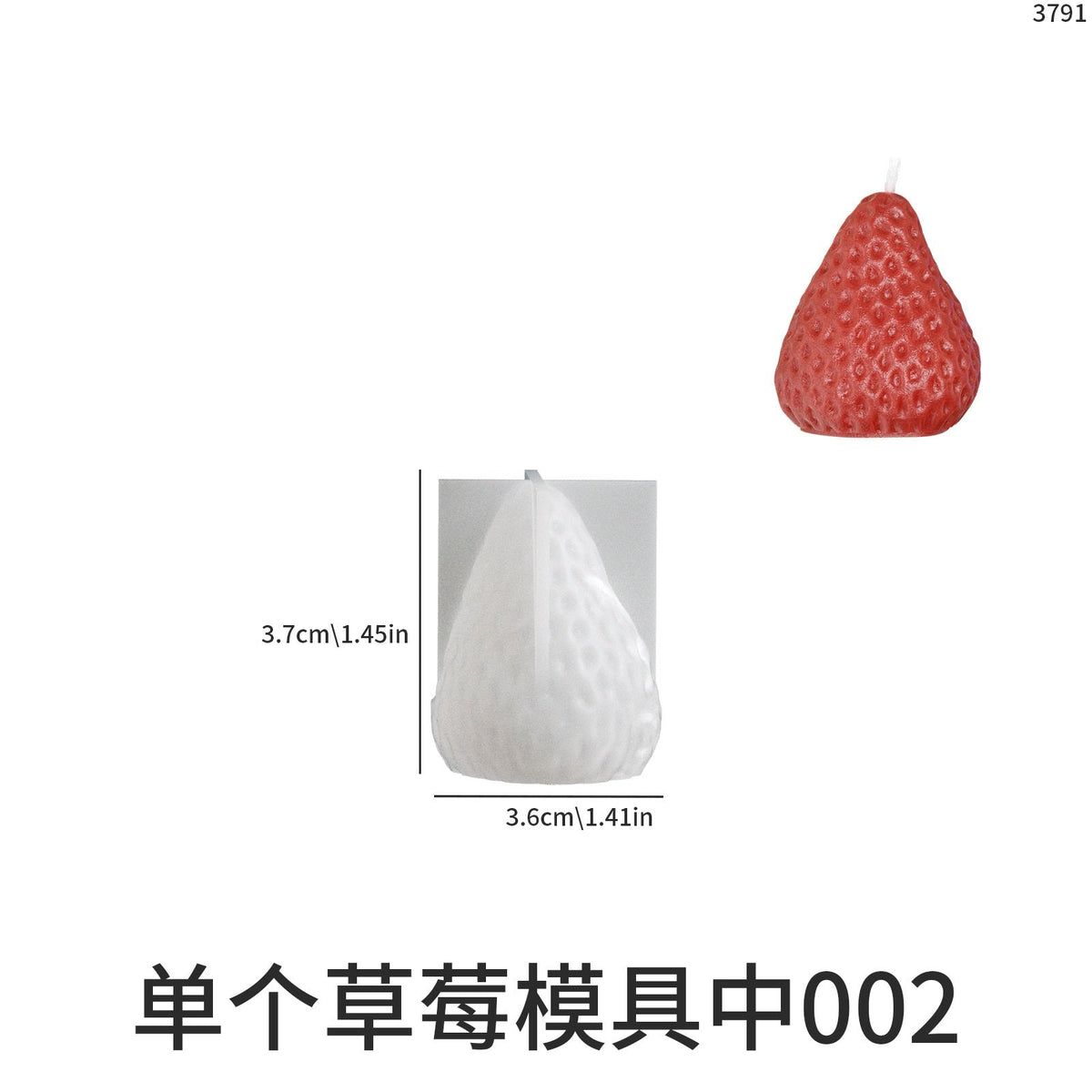 3D Strawberry Candle Silicone Mould – Realistic Whole Strawberry Fruit Mould