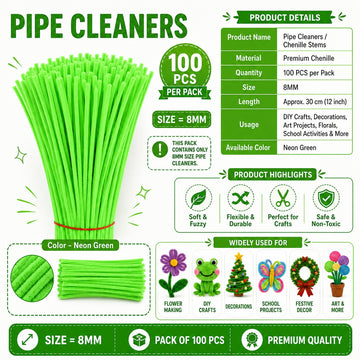 Premium Pipe Cleaners (8MM Approx.) (Grey)