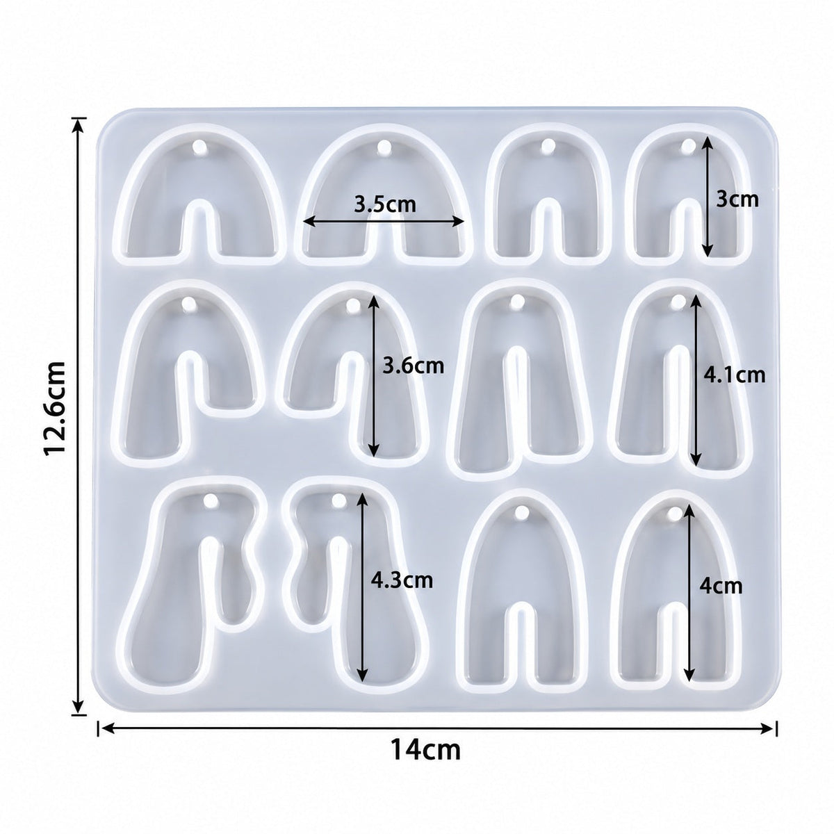 12 Cavity Rainbow Arch Pendant Silicone Mould – DIY Resin Keychain & Jewellery Making Mould