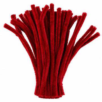 Burgundy Chenille Pipe Cleaners 12MM - Pack of 50 Pcs