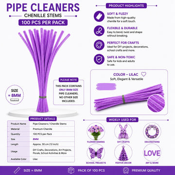 Premium Pipe Cleaners (8MM Approx.) (Lemon Lime)