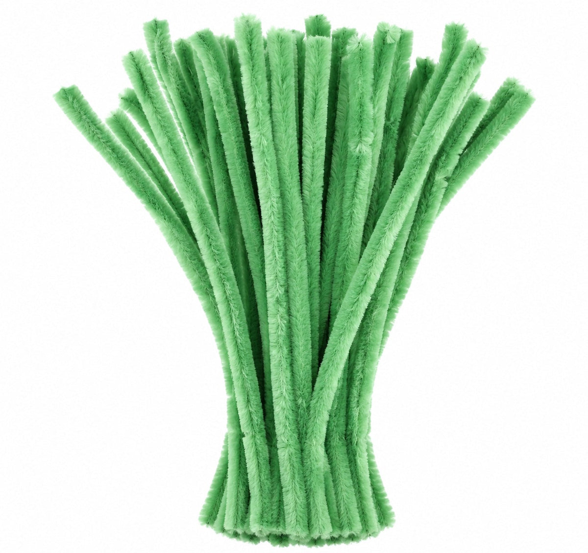 Light Green Chenille Pipe Cleaners 12MM - Pack of 50 Pcs