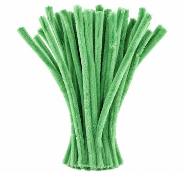 Light Green Chenille Pipe Cleaners 12MM - Pack of 50 Pcs