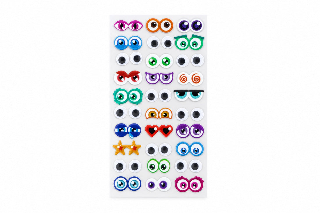 3D Eye Stickers – Assorted Multicolour Designs | 30 Sticker Piece