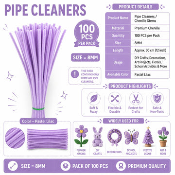Premium Pipe Cleaners (8MM Approx.) (Polo Blue)