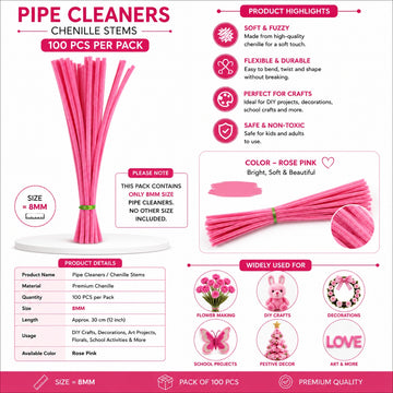 Premium Pipe Cleaners (8MM Approx.) (Mint Green)