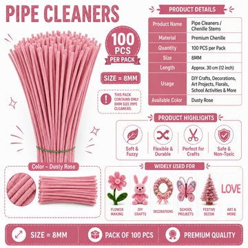 Premium Pipe Cleaners (8MM Approx.) (Powder Blue)