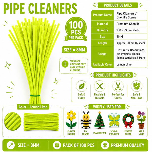 Premium Pipe Cleaners (7-8MM Approx.)