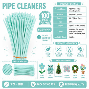 Premium Pipe Cleaners (8MM Approx.) (Pistachio Green)