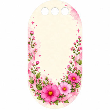 Magical Blossom Garden Printed Flower Card with Triple Hanging Holes for DIY Bouquets & Gift Packaging