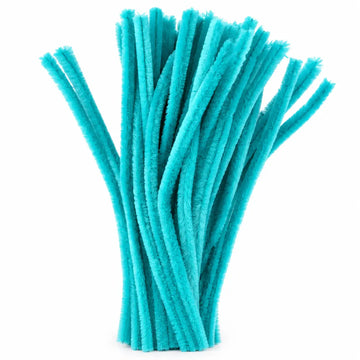 Turquoise Chenille Pipe Cleaners 12MM -  Pack of 50 Pcs