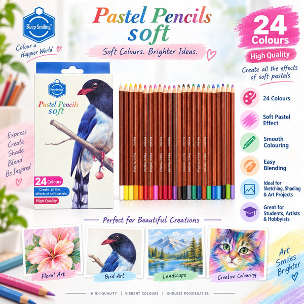 24 In 1 Pastel Pencils Set