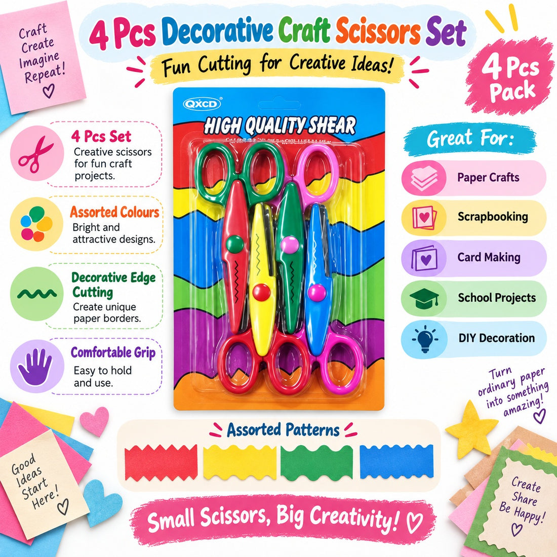 Crafteria 4 PCS CRAFT SCISSOR SET